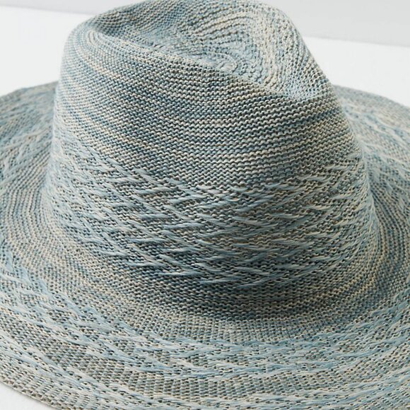 NWOT Free People Arrow Woven Packable Hat in Slate